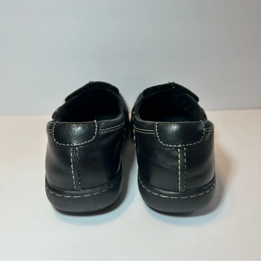 Clarks Womens Un Loop Brown Leather Loafers Slip On‎ Comfort Shoes Size 6